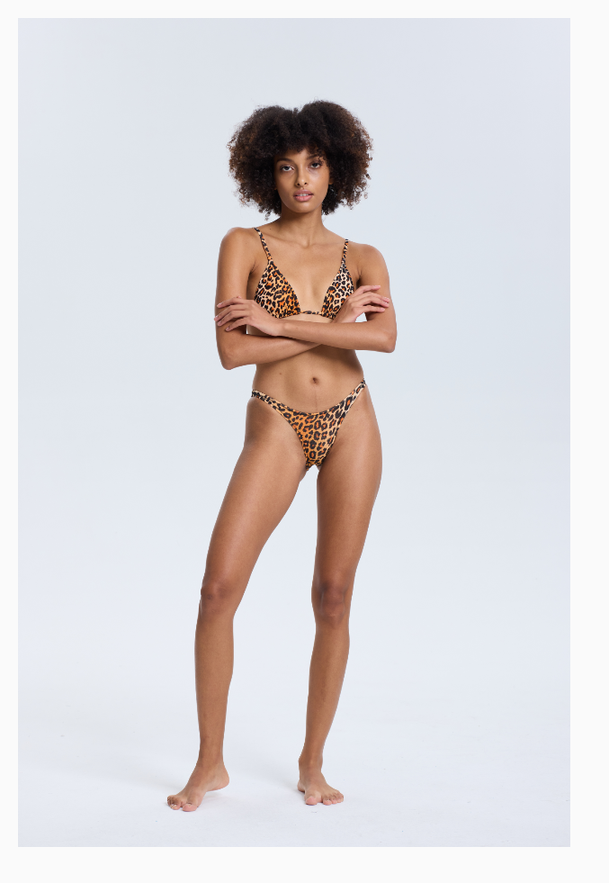 Sonnendurchlässiges Bikini-Set mit Leopardenmuster 