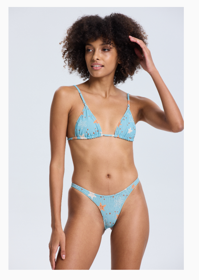 Hellblaues Sonnendurchlässiges Bikini-Set 