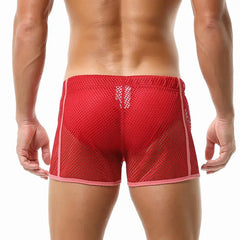 Bräunungsdurchlässige Bademode für Männer, sexy, schwule Badehose, Strand, durchsichtiger Netzstoff, Badeanzug, Boxershorts, Unterwäsche