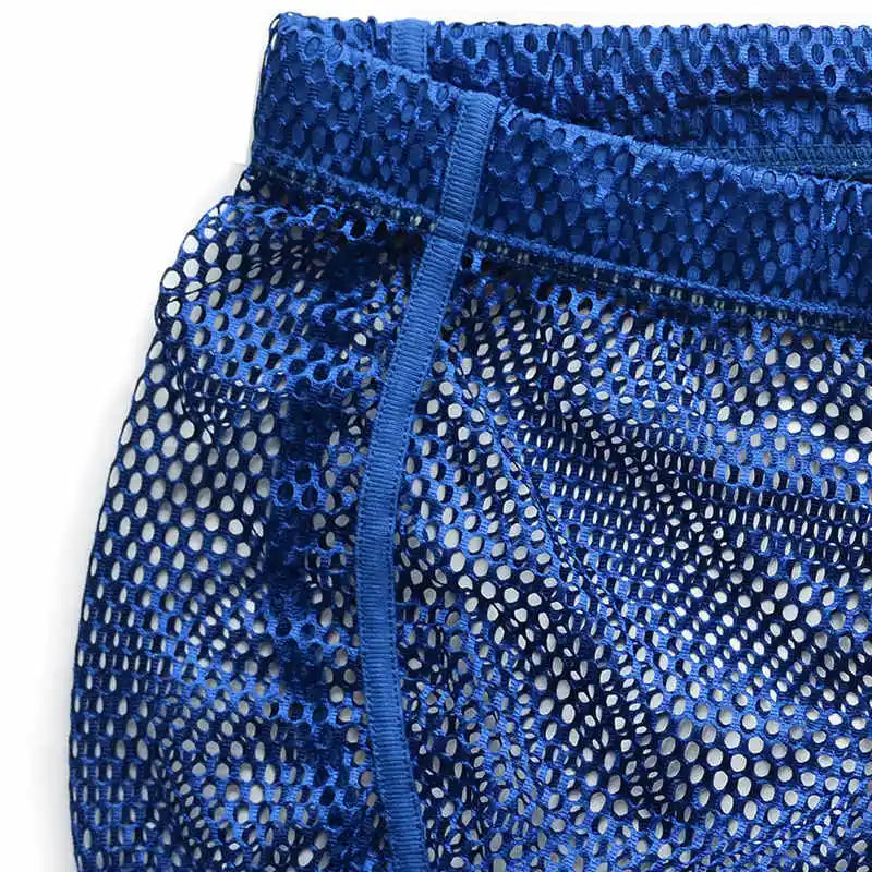 Bräunungsdurchlässige Bademode für Männer, sexy, schwule Badehose, Strand, durchsichtiger Netzstoff, Badeanzug, Boxershorts, Unterwäsche